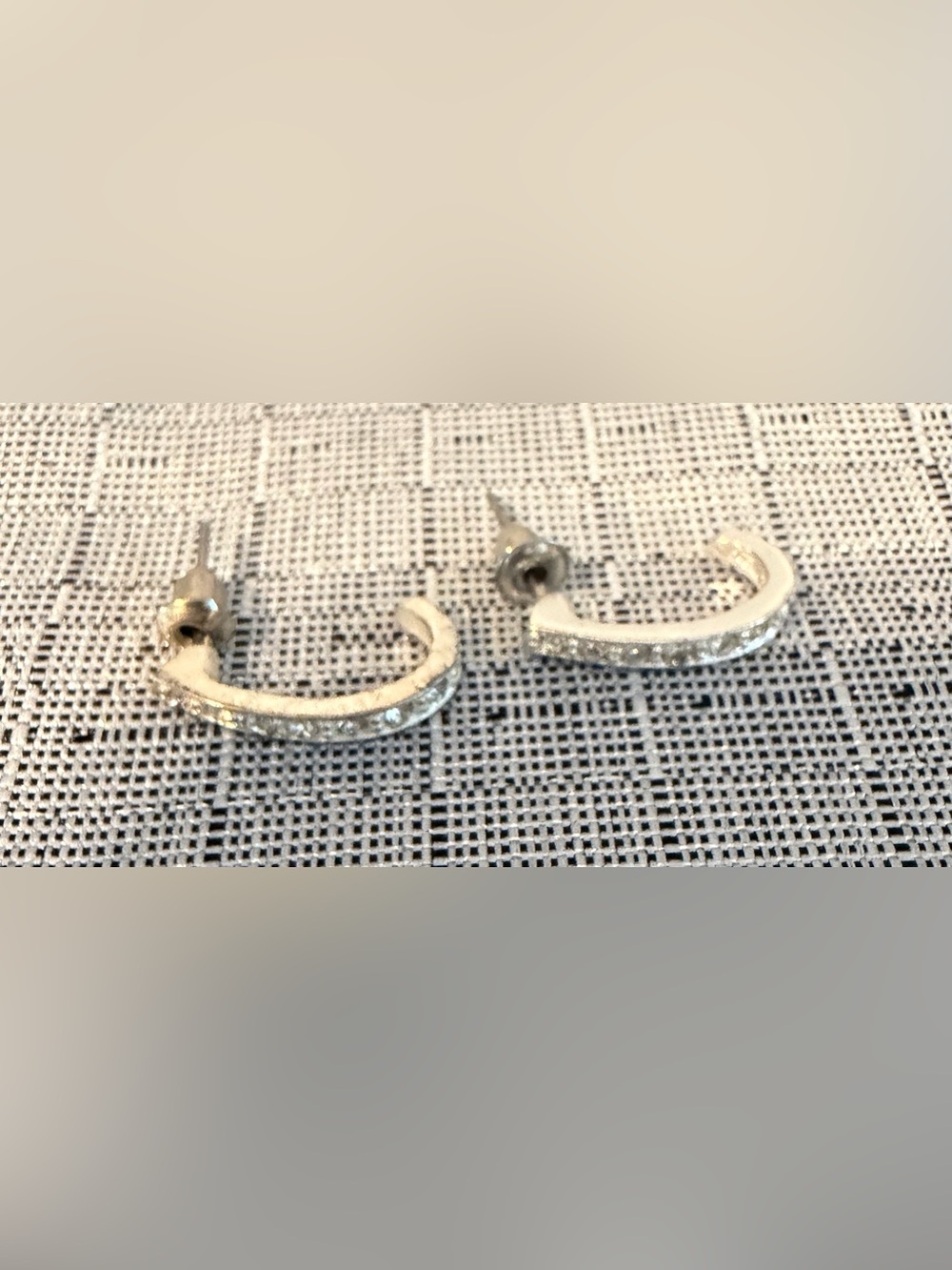 Roman Silver-Tone Crystal Hoop Stud Earrings - Women Jewelry